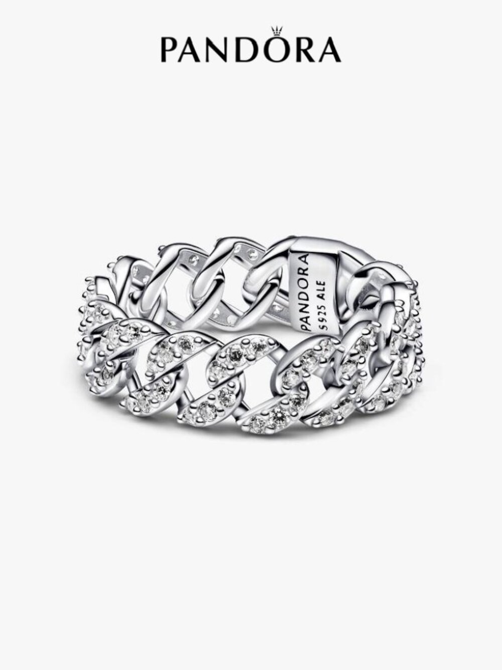 Pandora Pavé Cuban Chain Ring